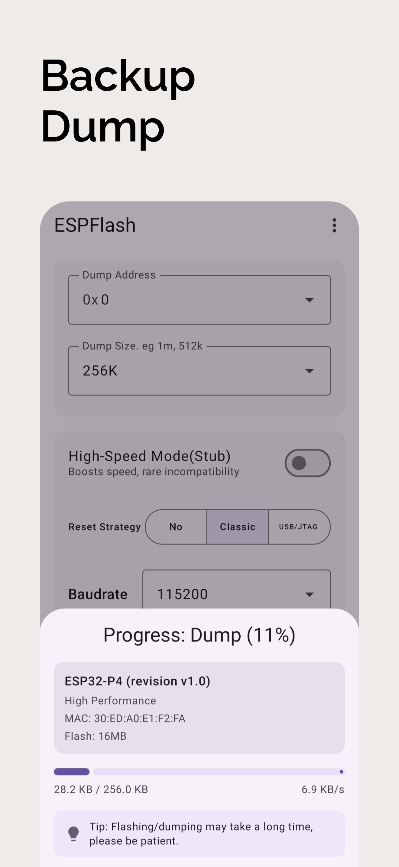 ESPFlash firmware file selection